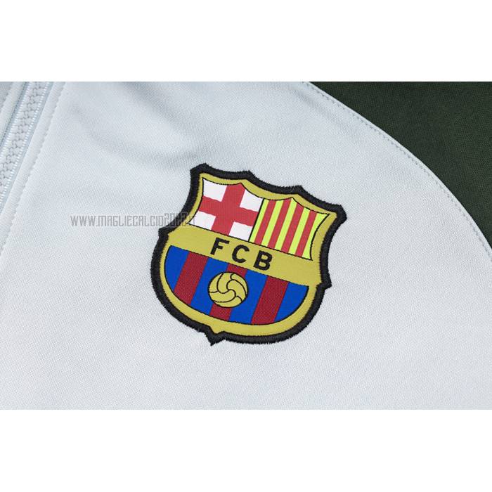 Tuta da Track de Felpa del Barcellona Bambino 2023-2024 Grigio Claro